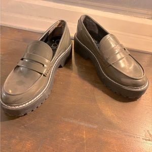 Size 5.5 Calvin Klein Chunky Loafers Olive Green